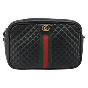 Gucci GG Marmont Web Shoulder Bag Black
